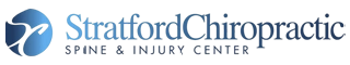Stratford Chiropractic Spine & Injury Center blue scrolling row logo.